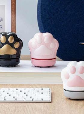 高吸力猫爪台式吸尘器，供学生和儿童学习专用橡皮刨花铅笔灰色电