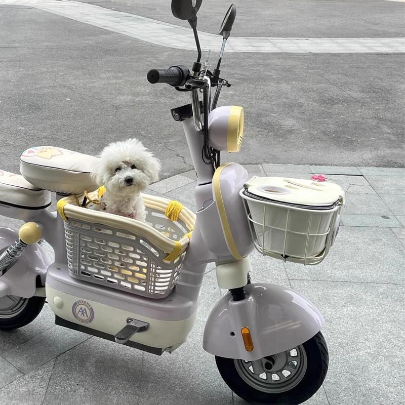 电动车踏板宠物筐前置带狗狗座椅车筐电动车篮子车篮猫咪外出神器