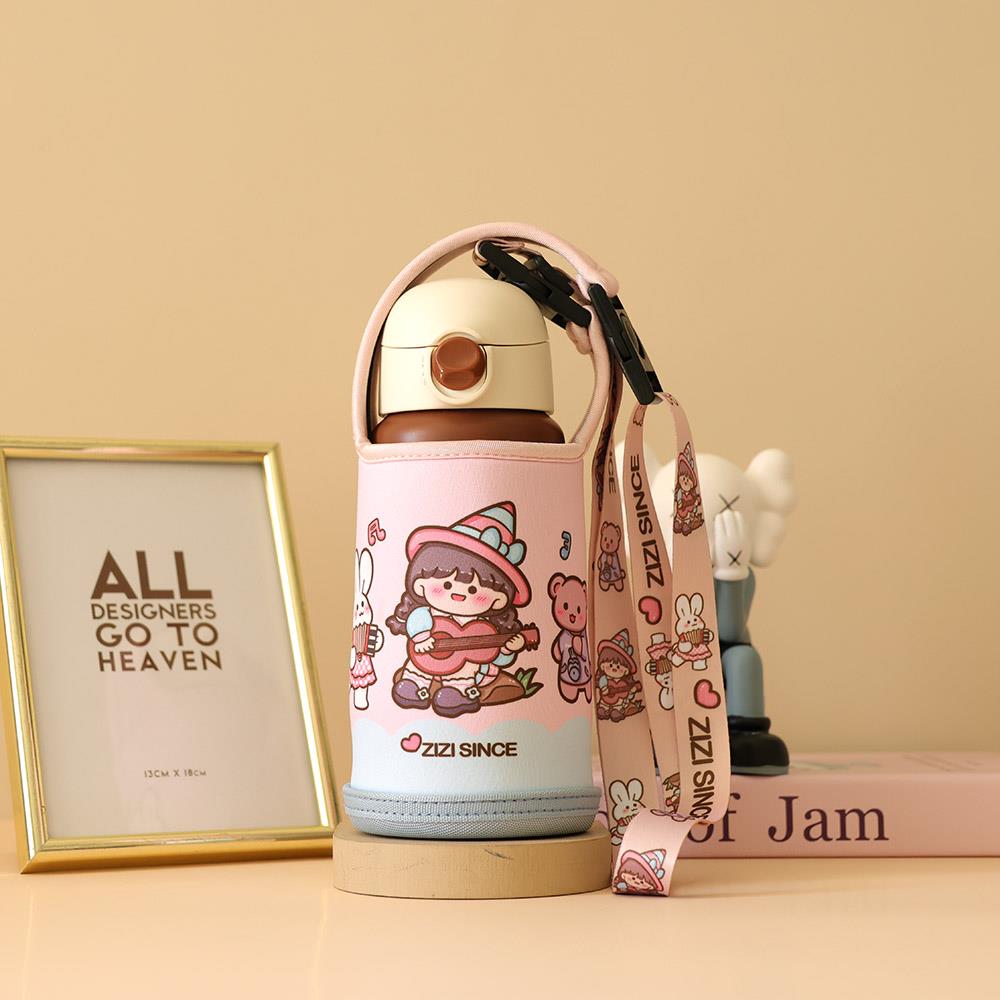 新款牛津布硬底儿童杯套480ML世喜保温杯手提斜挎宝妈肩背保护套