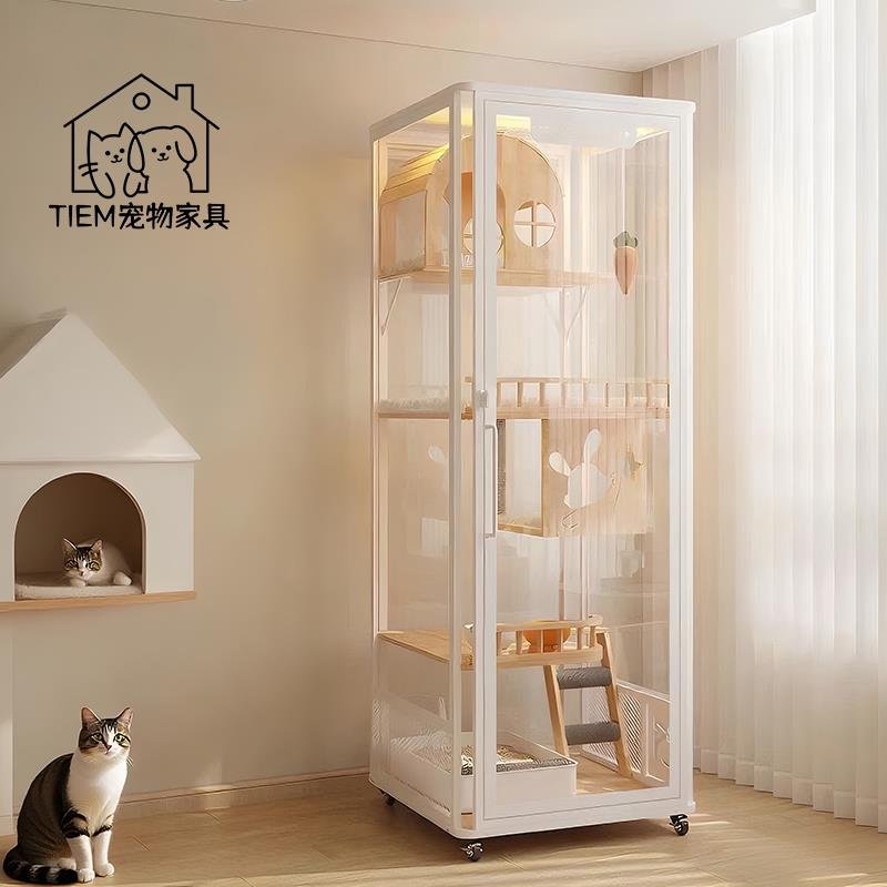 豪华猫别墅大型猫柜猫窝家用室内全景透气带厕所一体猫笼猫屋猫房