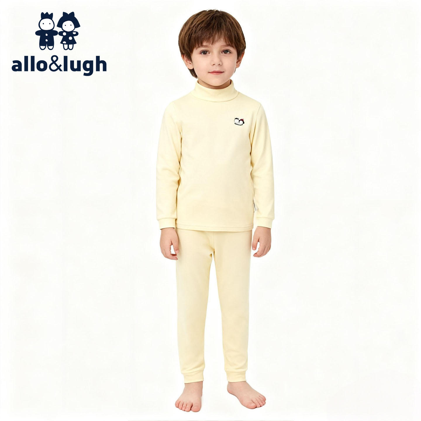 阿路和如儿童睡衣秋冬女童男童德绒保暖内衣家居服秋衣秋裤套装