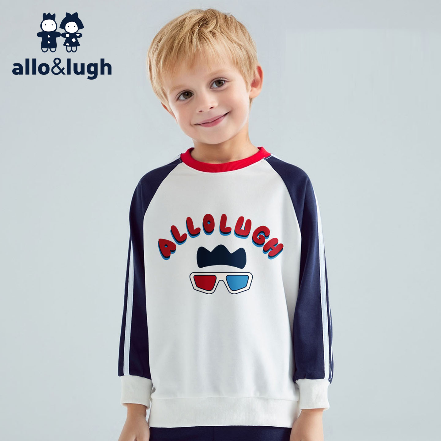 阿路和如儿童卫衣2025春秋冬季新款韩版男童学院风上衣衣服外套