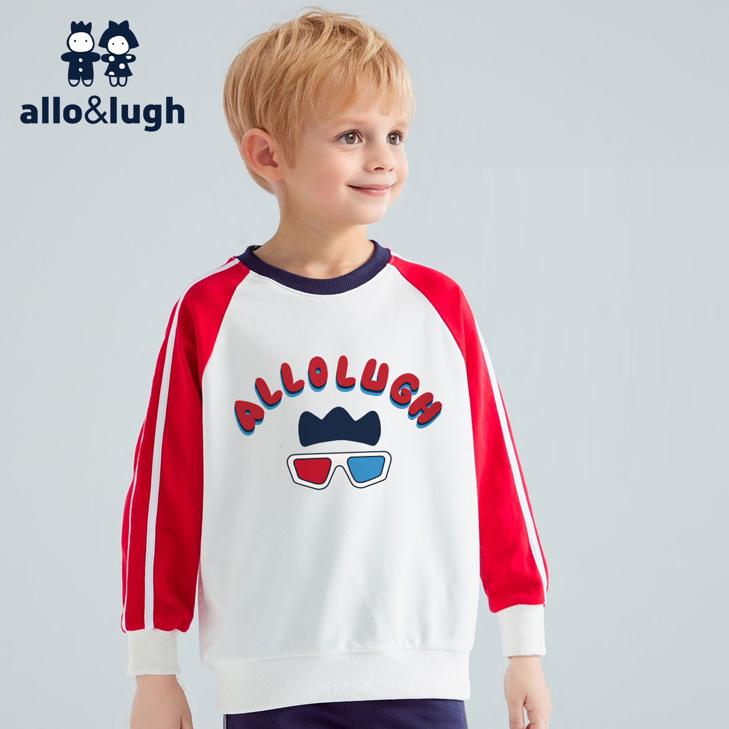 阿路和如儿童卫衣2025春秋冬季新款韩版男童学院风上衣衣服外套