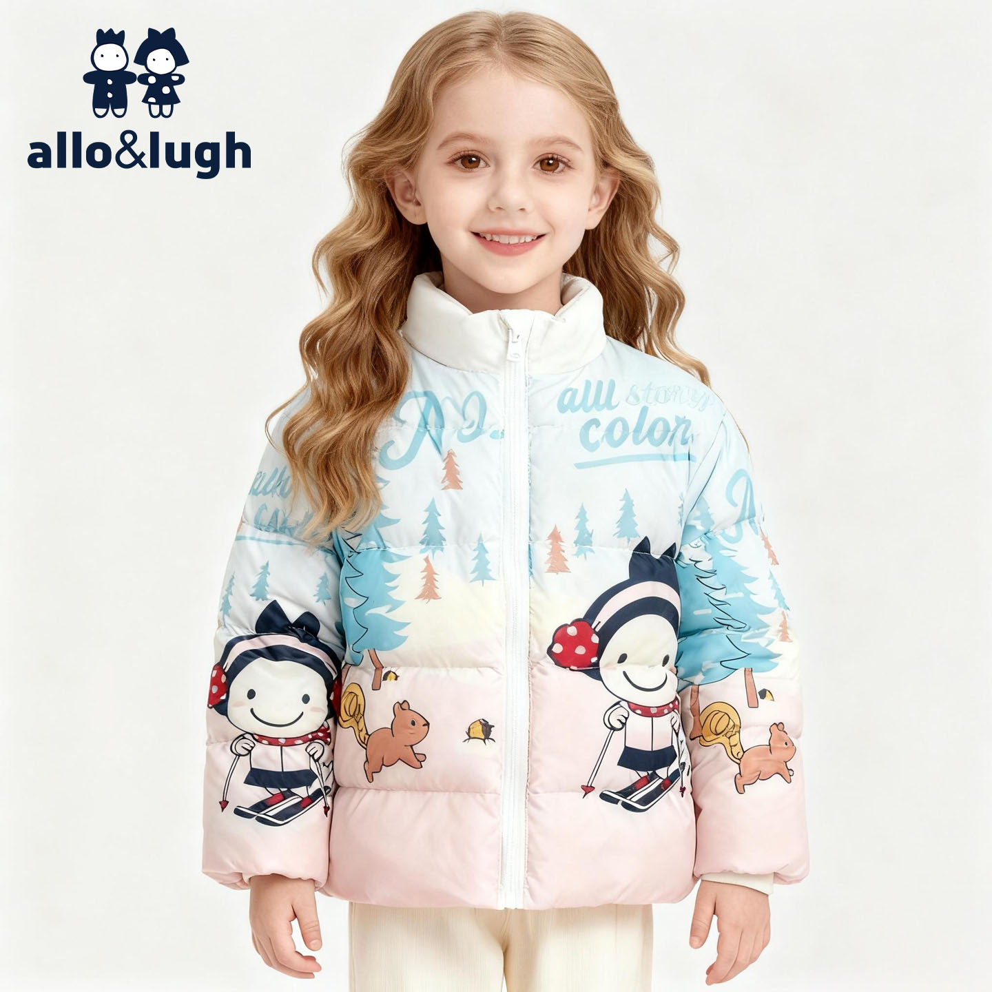 阿路和如新款女童加绒羽绒服