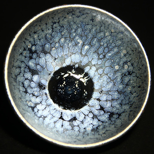 蓝油滴建盏品茗杯铁胎茶盏星光油滴主人杯 器物志