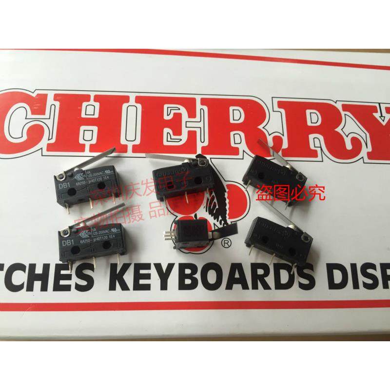 进口德国CHERRY樱桃DB1针脚3脚白点6A中号微动开关带直柄行程开关
