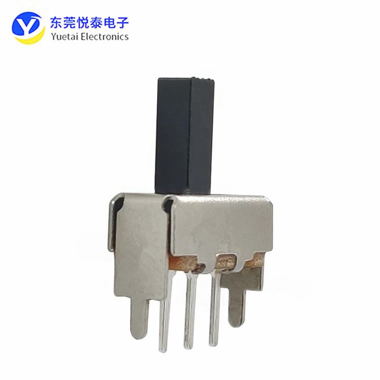 SS12F47拨动开关3脚2档 1P2T滑动开关 直柄带固定脚 玩具开关环保
