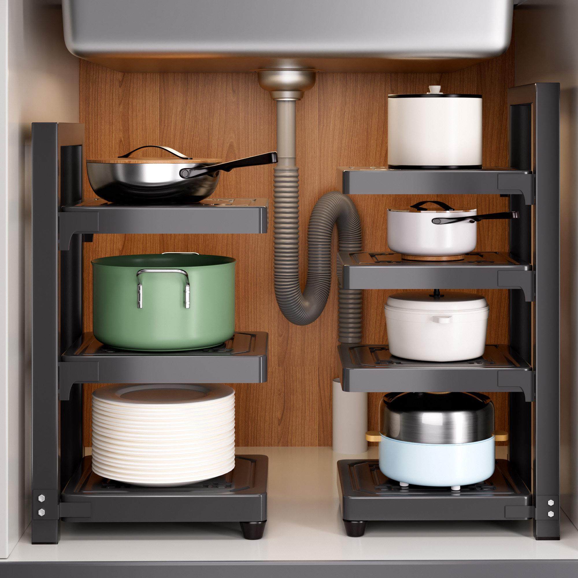 厨房锅具收纳架多层置物架水槽下家用橱柜内分层多功能锅架子台面,厨房/烹饪用具,厨房置物架/置物柜/角架,淘宝优惠券,粉丝福利购,淘宝优惠卷