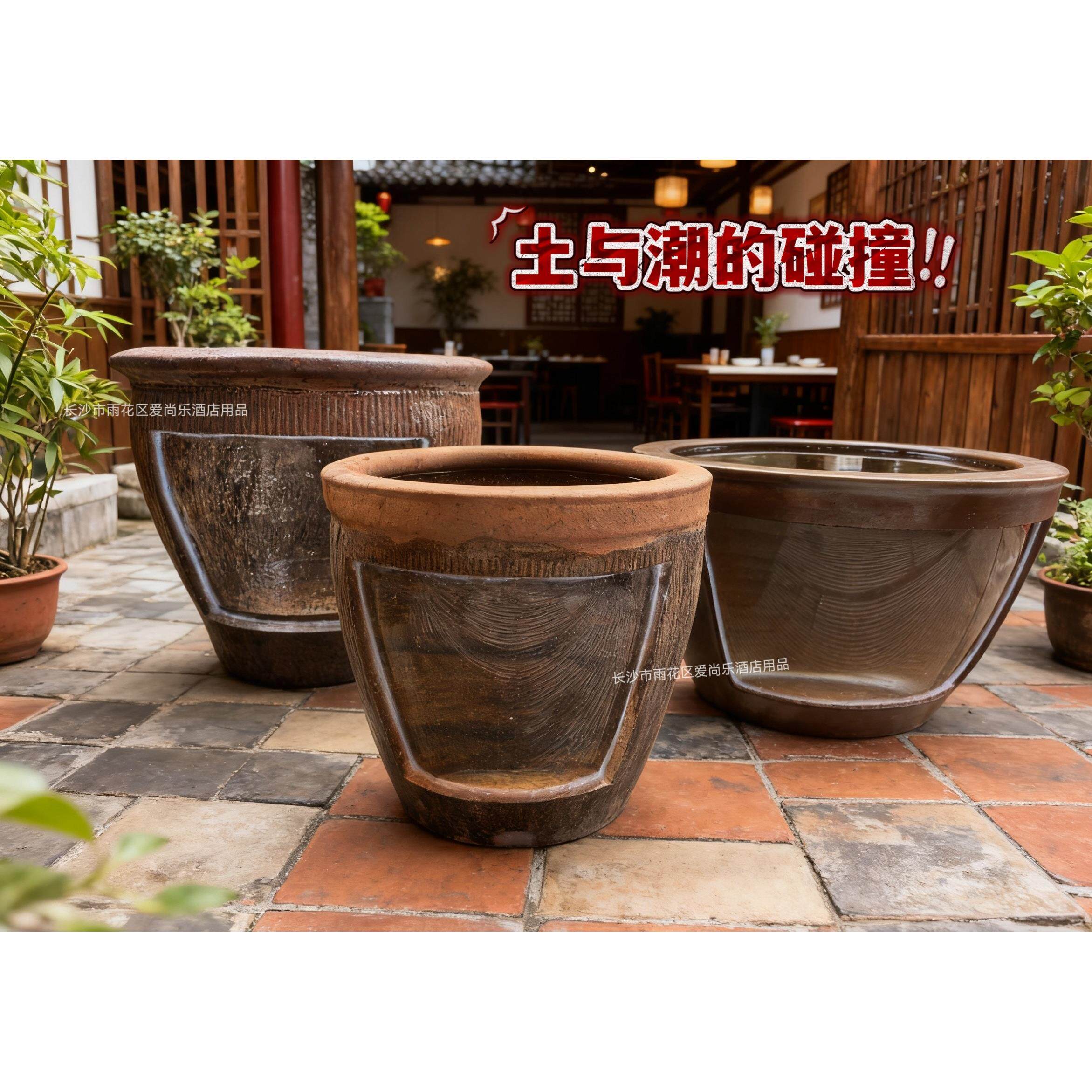 土菜馆同款可视鱼缸饭店明档甲鱼缸透景鱼池庭院龟缸院子饭厅水缸