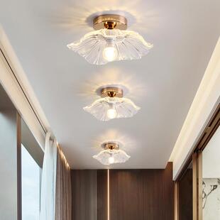 荷叶网红红通道灯走廊灯简约现代入口灯创意厨房天花板阳台灯