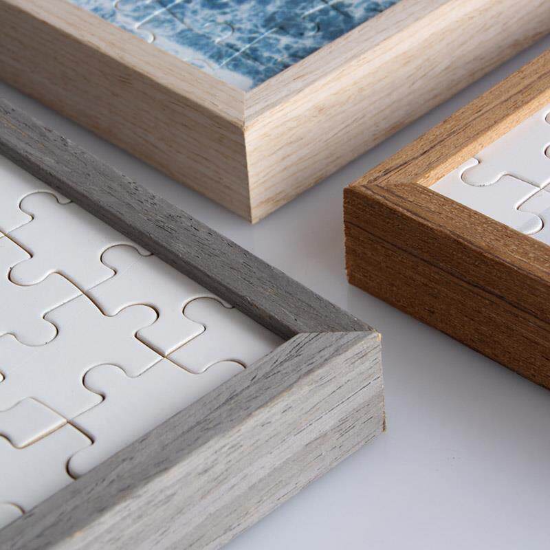 拼图相框1000片挂墙2000片实木纹画框拼图框50×70cm框架裱框定制