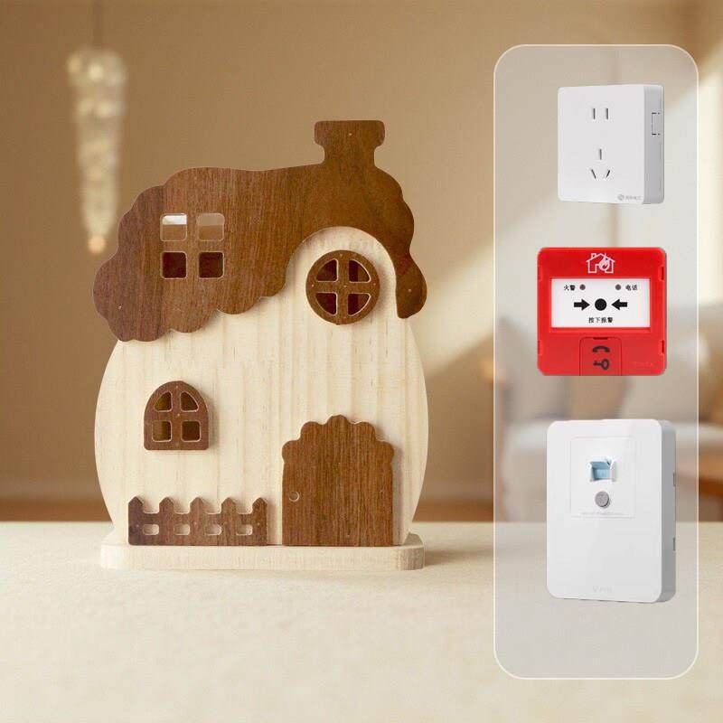 小木屋空调插座开关遮挡装饰框实木防触电保护套洞遮丑墙贴盖罩箱