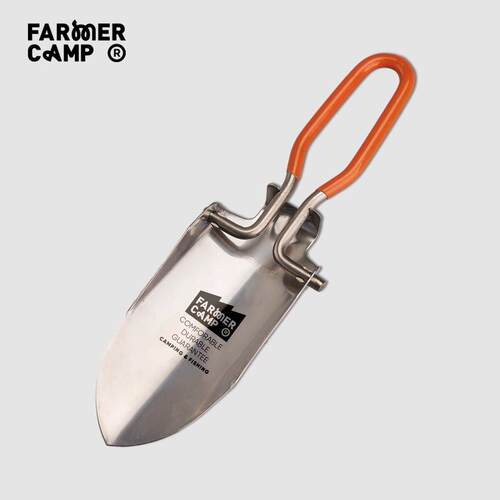 Farmer Camp小物钓鱼折叠不锈钢小铲子盆栽迷你赶海工具沙滩铁锹