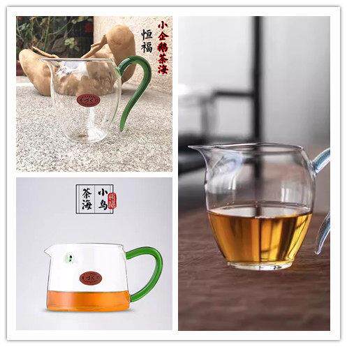 正品恒福美升小企鹅小鸟玻璃公道杯耐高温防烫功夫茶具茶海包邮