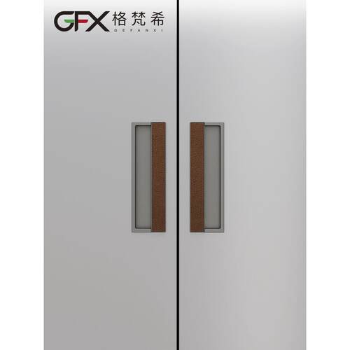 衣帽间抽屉内嵌暗装拉手金色平开门隐形平拉手大衣柜门轻奢暗扣灰
