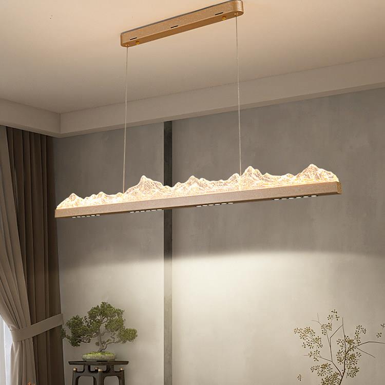 饭厅茶桌岛台一字长条光学吊灯 意式轻奢冰山创意吊灯