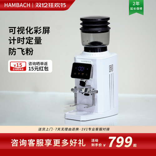 HAMBACH汉巴赫磨豆机家用小型迷你意式咖啡豆研磨机