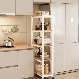 厨房超窄夹缝落地置物架小尺v寸冰箱旁边的收纳柜可移动缝隙窄架