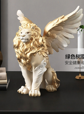 北欧狮子工艺品摆饰轻奢玄关客厅电视柜酒柜样板房U摆设桌面装饰