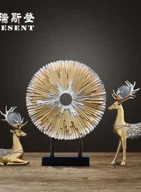 美式乡村田园麋鹿摆件客厅门厅一鹿有你酒柜软装S饰品工艺品鹿摆