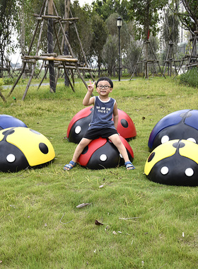 玻璃钢雕塑卡通甲虫七星瓢虫摆件幼儿园井盖遮P挡景区户外打卡装