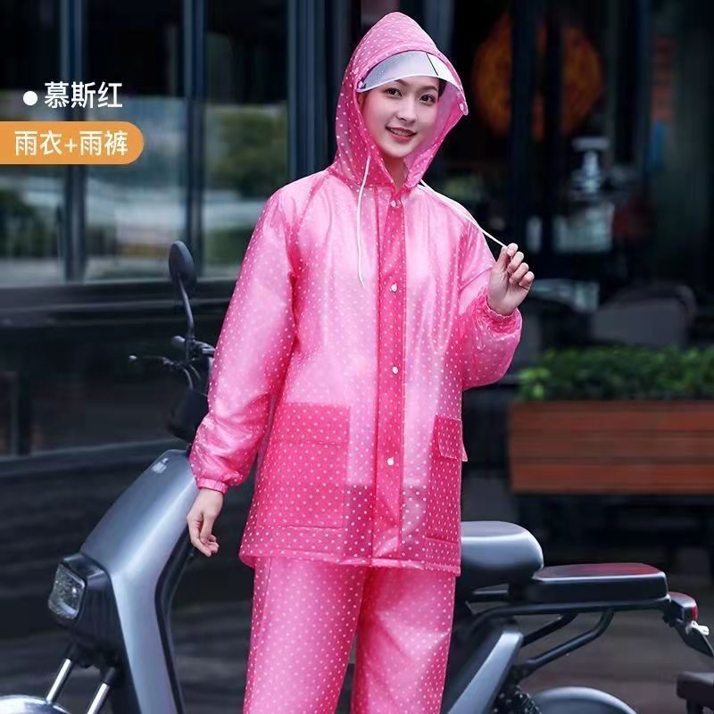 强力拒雨不发硬不脱胶成人外卖电动车分式干活雨衣农用款时尚加厚