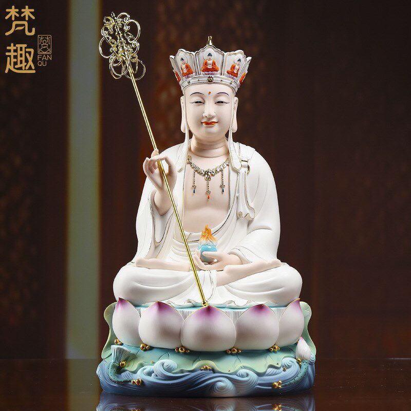 梵趣陶瓷娑婆三圣佛像摆件观音地工业润滑油
