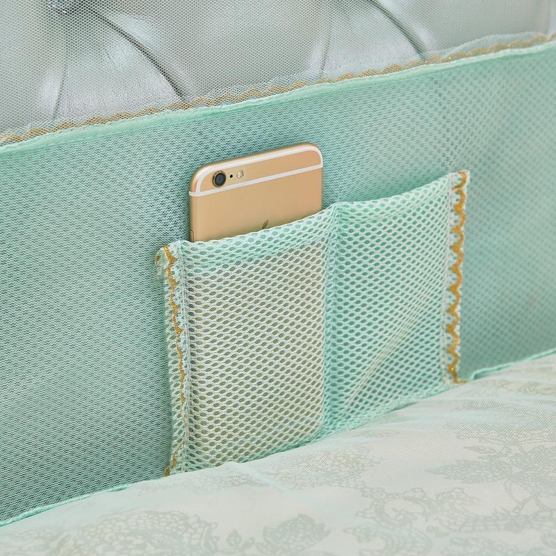 防摔蚊帐1.8m床双人家用宝宝防坠床有底儿童蚊帐男孩加密加厚拉链