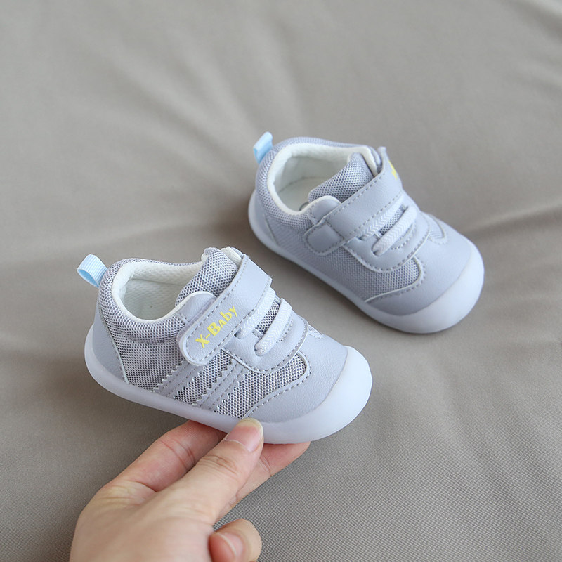 幼儿学步鞋软底防滑透气男婴儿6个月-2岁半女幼童1春秋防踢小白鞋