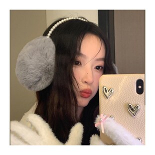 毛绒白色耳罩女冬季保暖防冻耳包加厚护耳防寒耳套甜美加大耳暖潮