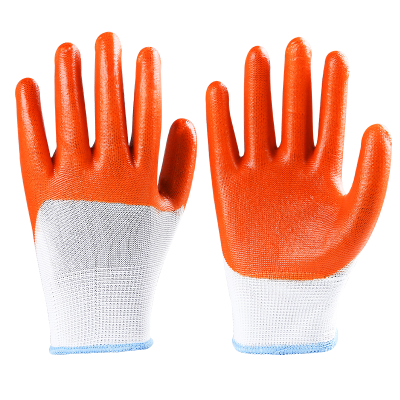 36双尼龙浸胶PVC全挂牛筋耐磨耐油劳保男女五金劳保工人手套
