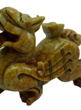 岫玉招财貔貅一对摆件客厅办公室家居装饰品元宝皮丘商店开业礼物