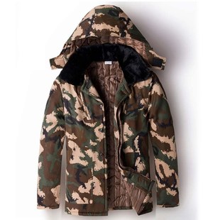 中长款迷彩棉服男冷库防寒服套装劳保服棉袄棉裤大码加厚宽松