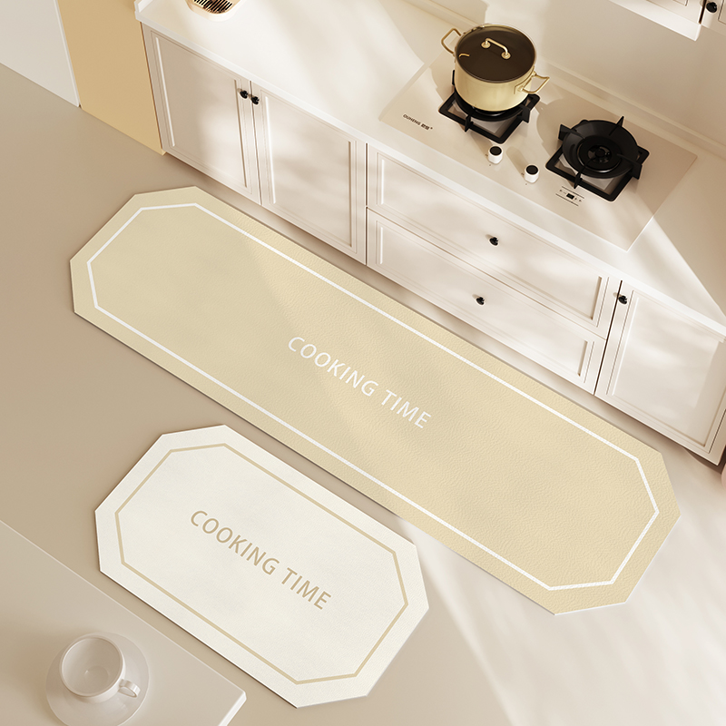 纯色简约厨房地垫防滑防油可擦免洗脚垫地毯pvc皮革防水垫子裁剪