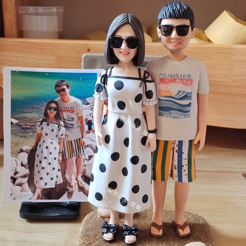 真人像照片diy生日结婚礼物软陶人偶定制捏泥人公仔蜡像玩偶泥塑