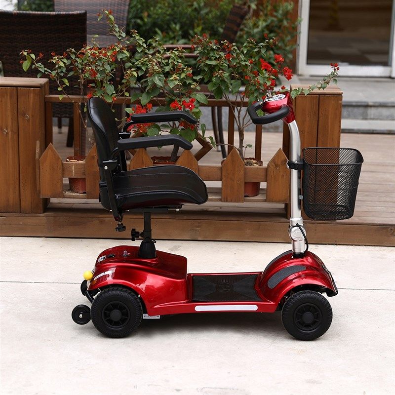 福美F4老年人四轮电动代步车残疾人锂电池助力代步车带减震可折叠