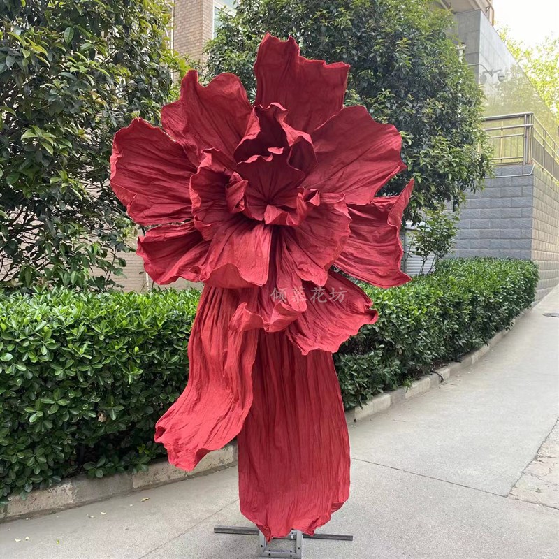 巨型纸花纸艺美塑花大型婚礼背景花装饰手工褶皱纸花橱窗美陈花艺