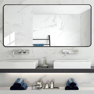 浴室镜子贴墙自粘免打孔洗手盆上面的防水玻璃镜卫生间厕所壁挂镜