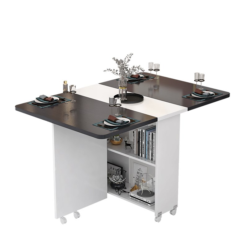 家用折叠餐桌小户型可移动长方形超薄多功能餐厅宿舍简易吃饭桌子