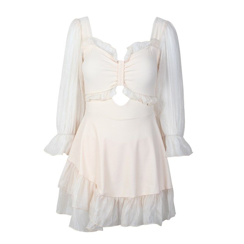 泳衣女款夏连体保守微胖女孩遮肉小胸少女学生高级感2024新款泳装