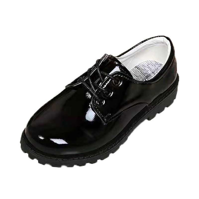 男童软底黑色皮鞋大合唱演出搭配小童学院英伦风儿童校园朗诵表演