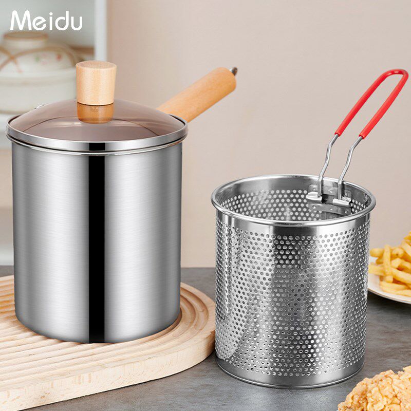 油炸锅 a家用304不锈钢省油带滤网炸串锅天妇罗炸锅大容量炸炸壶