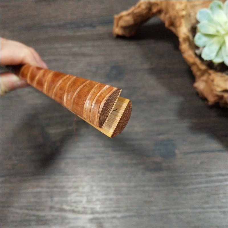 收藏品文玩扇子9.5寸天然老烟杆罗汉竹去皮留节扇骨十八罗汉折扇