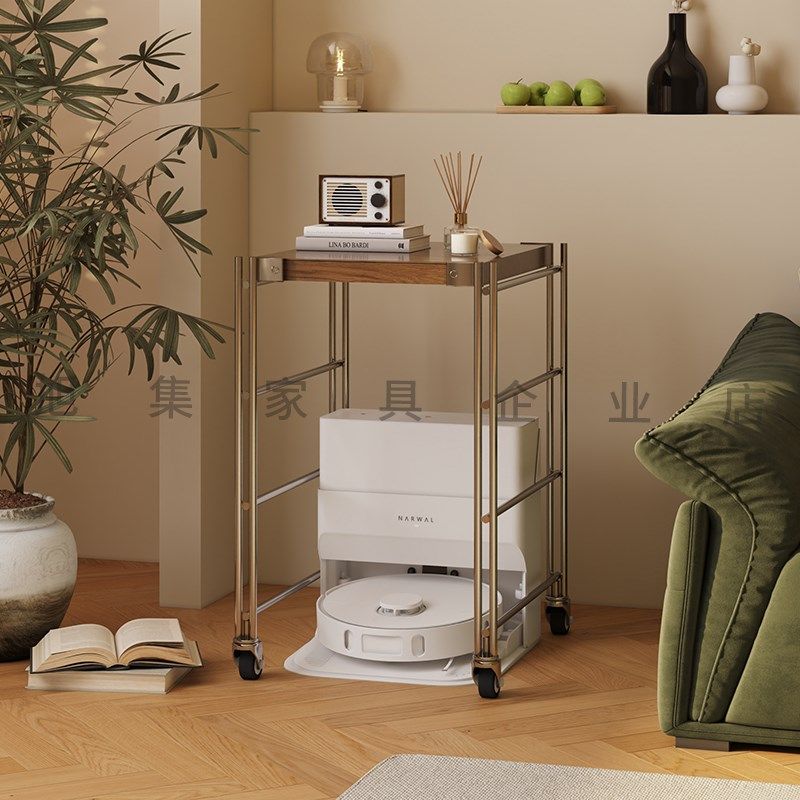 扫地机器人置物架可移动科沃斯云鲸上方基站柜下空式猫砂盆收纳架