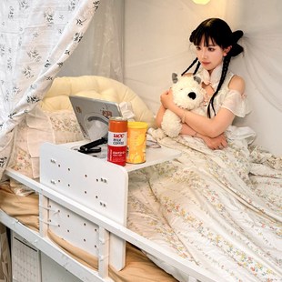 学生宿舍床上懒人电脑桌实木高中生写作业的学习桌悬空折叠小桌板