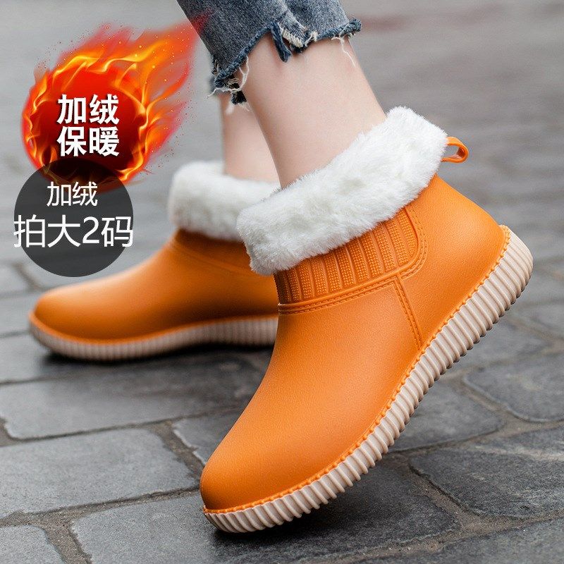 新款日系雨鞋女款低帮防水鞋一体成型防滑鞋底工作胶鞋时尚款雨鞋