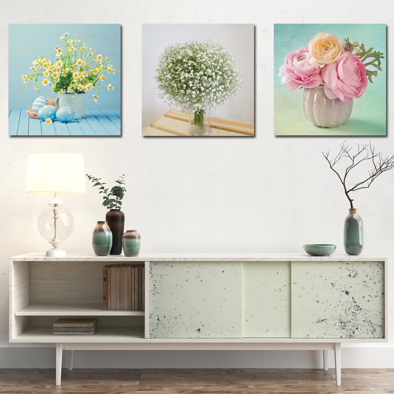 现代清新花卉客厅装饰画餐厅卧室床头无框画简约壁画走廊挂画墙画