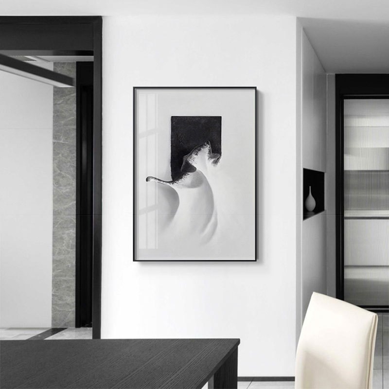 现代简约抽象装饰画小众艺术软装办公室黑白简约壁画客厅玄关挂画