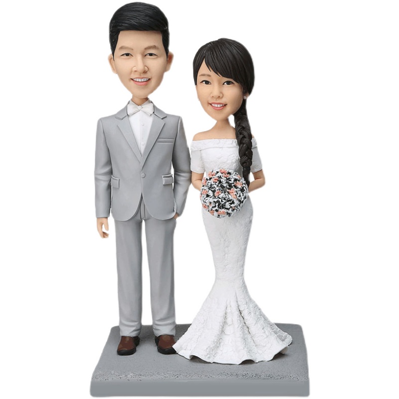 软陶人偶定制捏泥人真p人r照片公仔蜡像泥塑人像diy生日结婚礼物