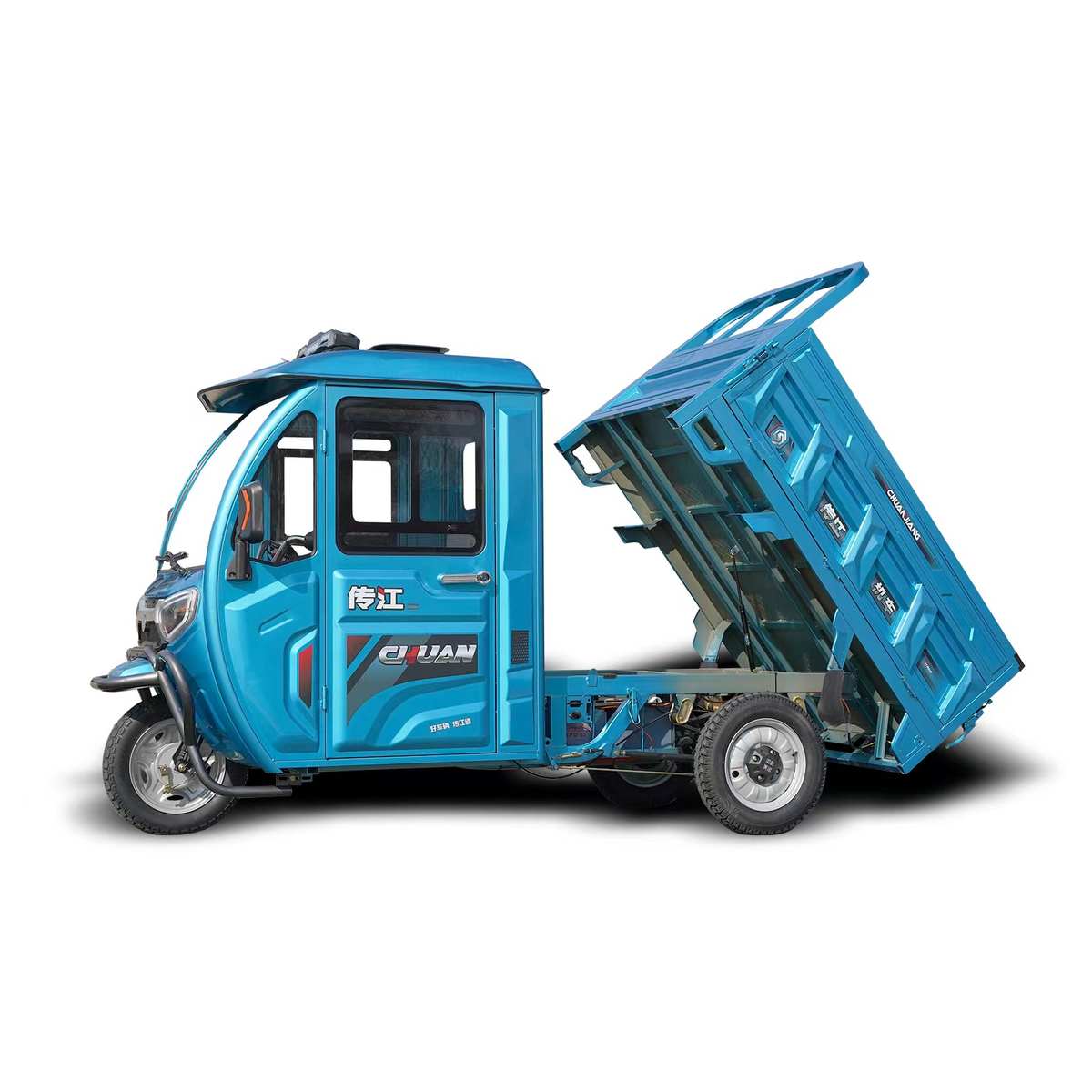 半封闭电动三轮车爬坡货车拉货带棚载重王大功率农用家用货运三轮